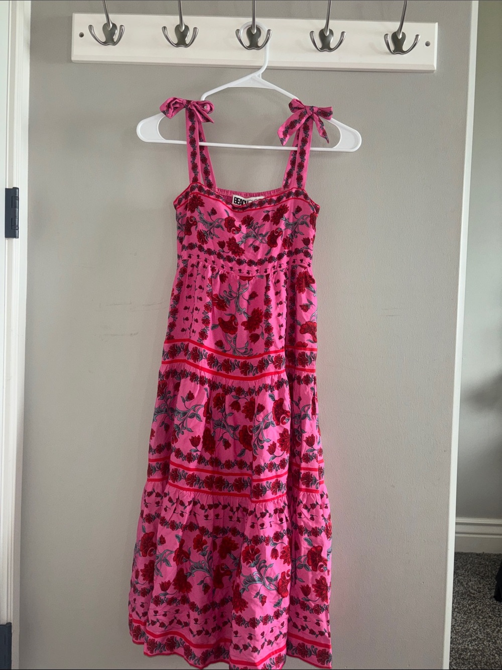 Kids Beach Riot Pink Floral Tie-Shoulder Sundress